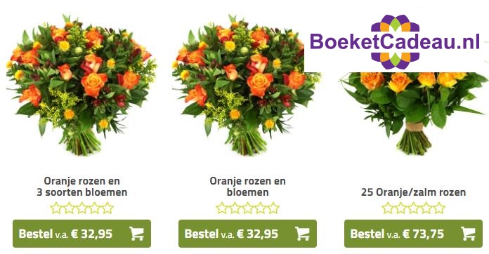 oranje rozen via boeketcadeau