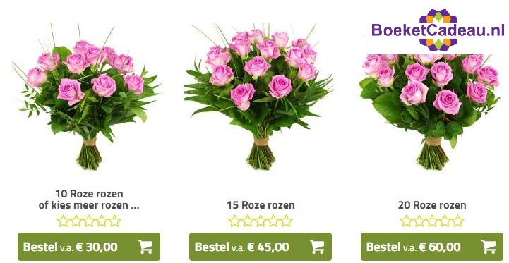 roze rozen boeketcadeau