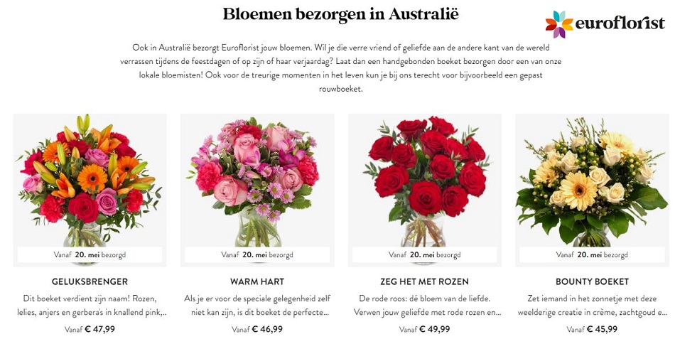bloemen bezorgen in Australi via Euroflorist