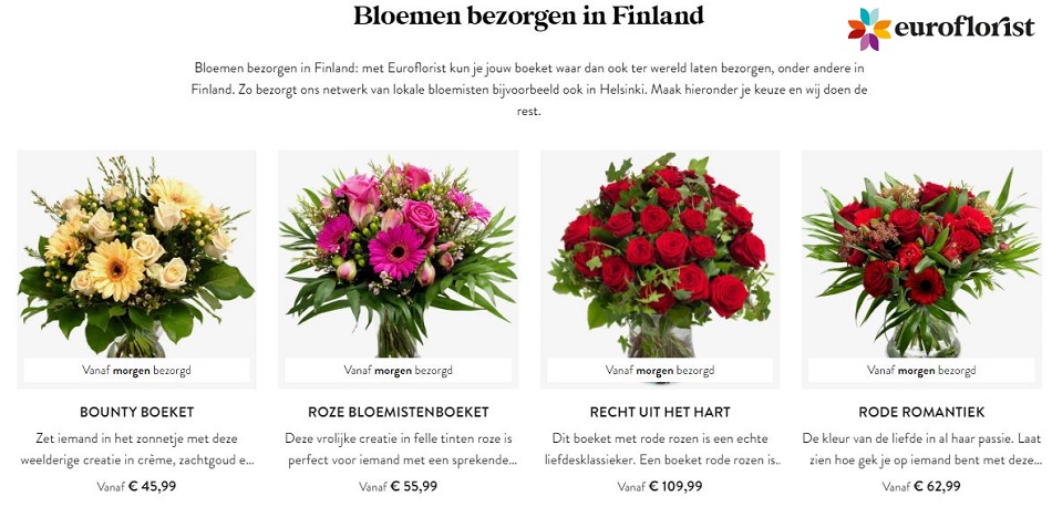 bloemen bezorgen in Finland via Euroflorist