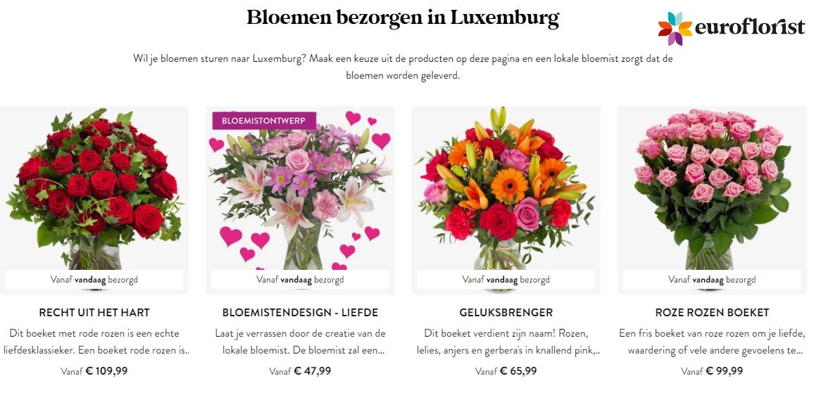 bloemen verzenden naar Luxemburg via Euroflorist