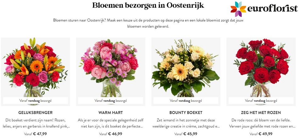bloemen verzenden naar Oostenrijk via euroflorist
