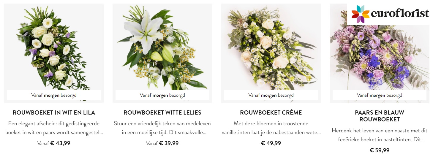 rouwboeket via euroflorist