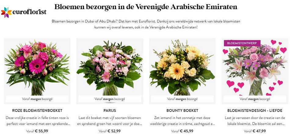 bloemen verzenden naar Verenigde Arabische Emiraten via Euroflorist