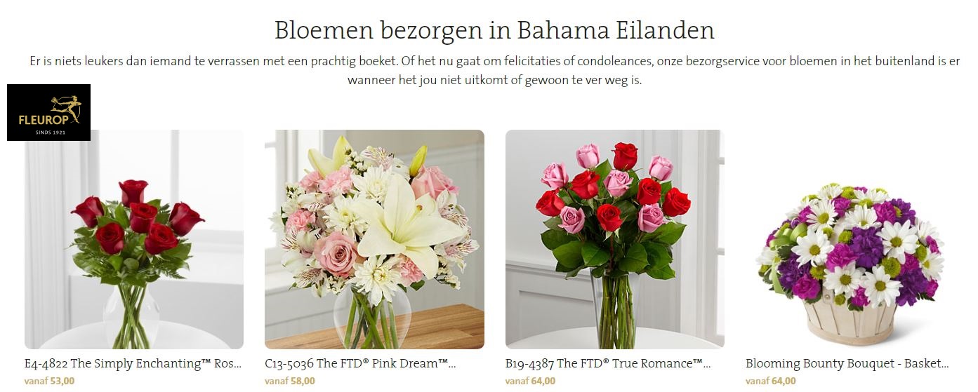 bloemen versturen naar de Bahamas via Fleurop