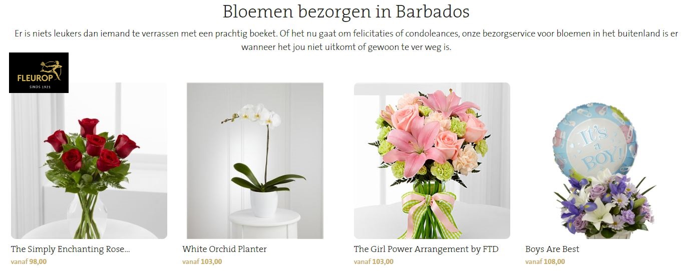 bloemen versturen naar Barbados via Fleurop