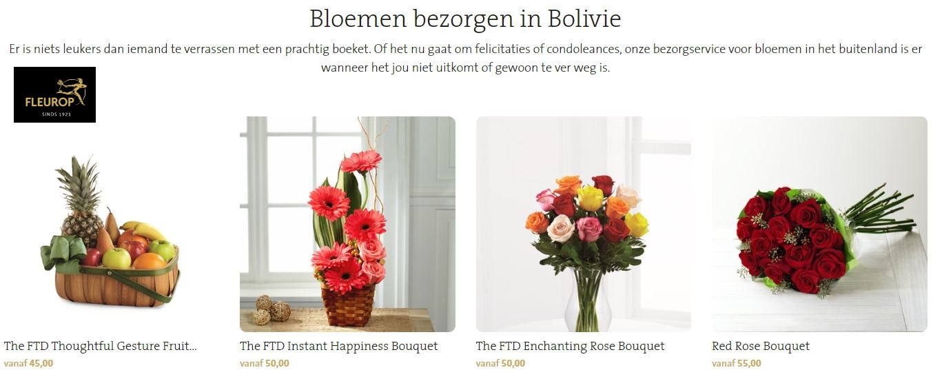 bloemen versturen naar Bolivië via Fleurop