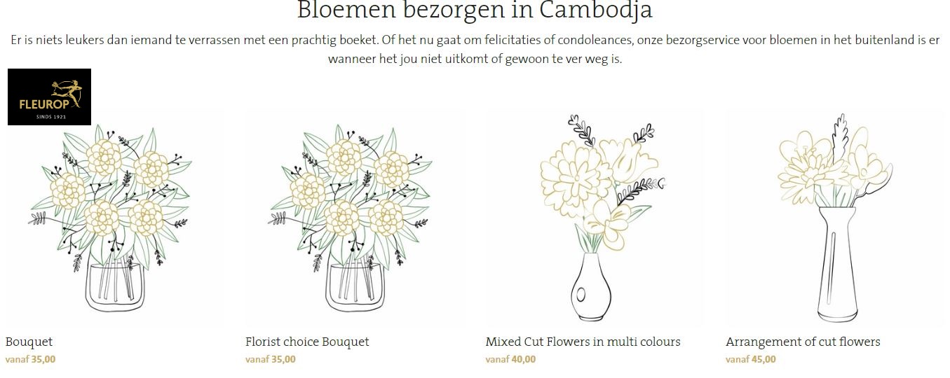 bloemen  verzenden naar Cambodja via fleurop