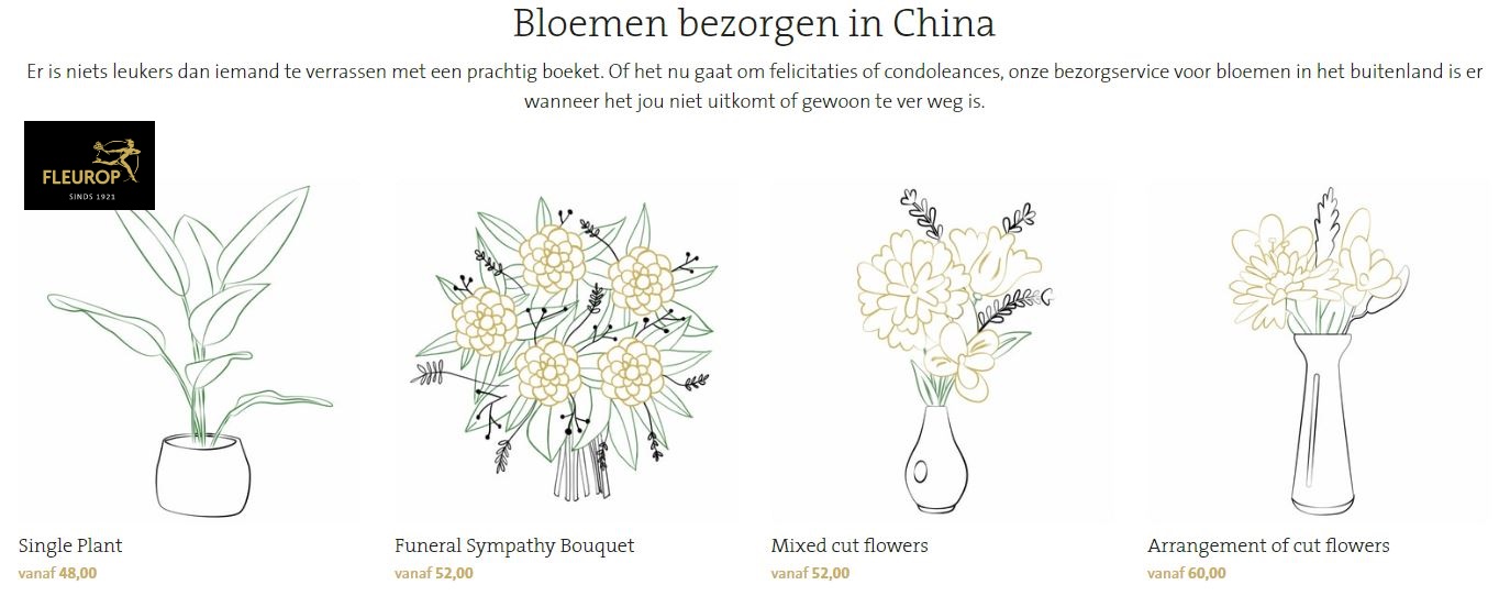 bloemen versturen naar China via fleurop
