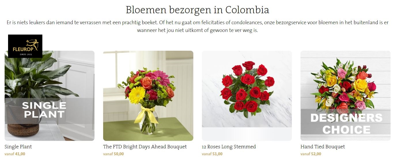 lbloemen versturen naar Colombia via fleurop