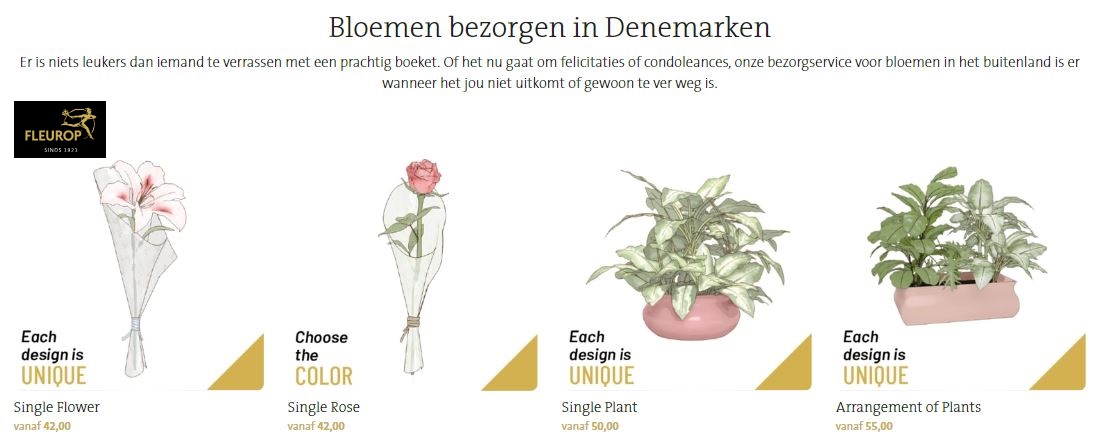 bloemen verzenden naar Denemarken