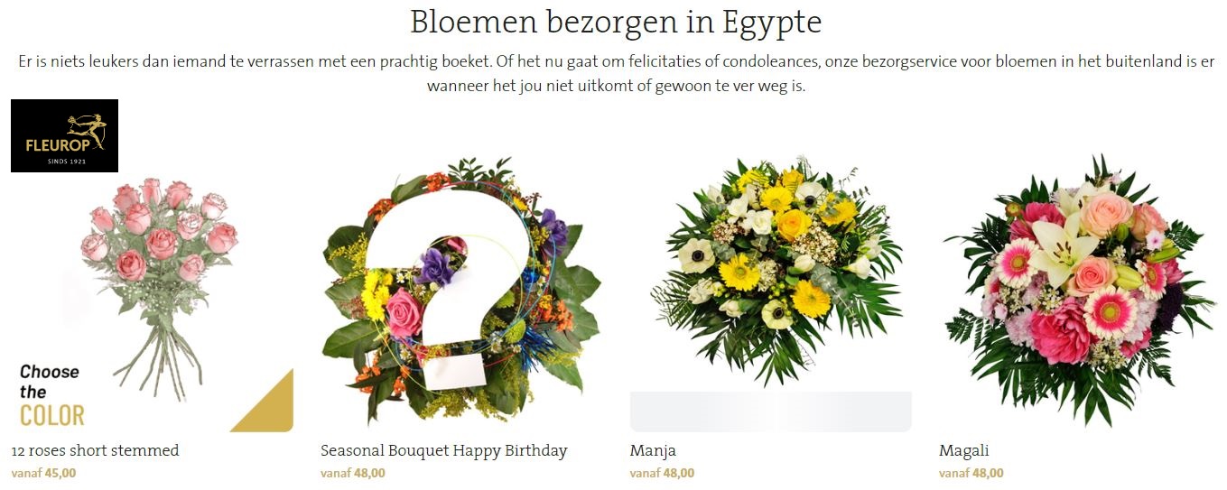 bloemen verzenden naar Egypte via Fleurop