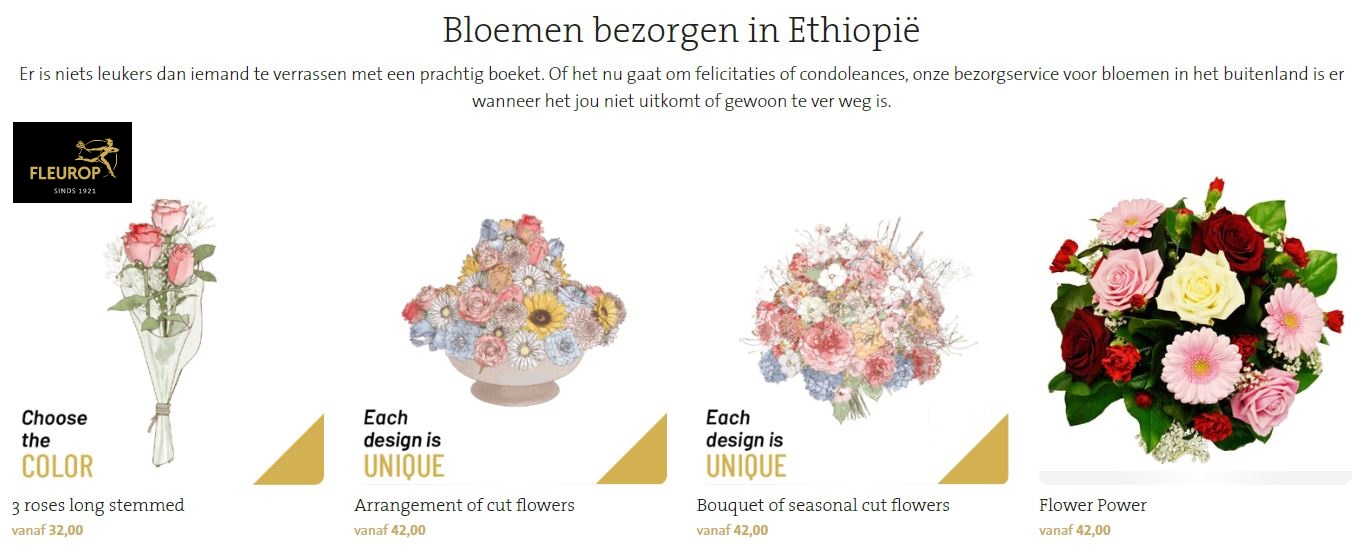 bloemen verzenden naar Ethiopië via Fleurop