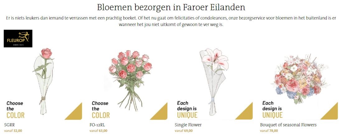 bloemen verzenden naar Faroer