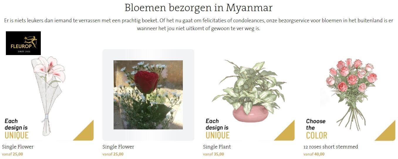 bloemen bezorgen in Myanmar via Fleurop