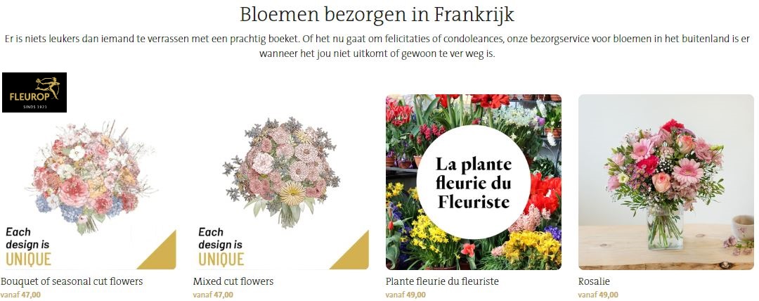 bloemen verzenden naar Frankrijk