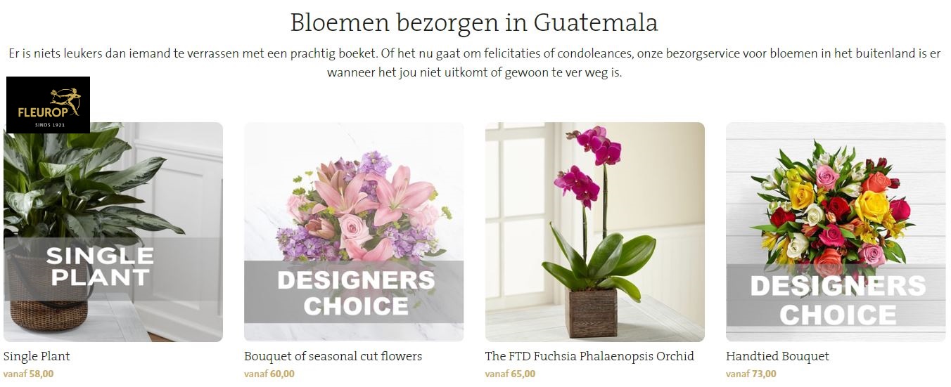 bloemen versturen naar Guatemala via Fleurop