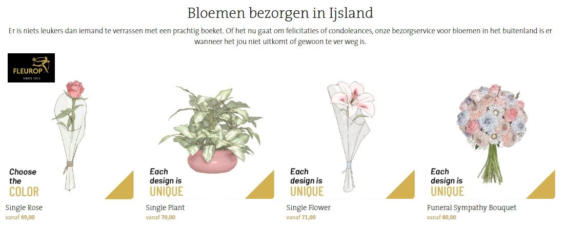 bloemen bezorgen in Ijsland via Fleurop