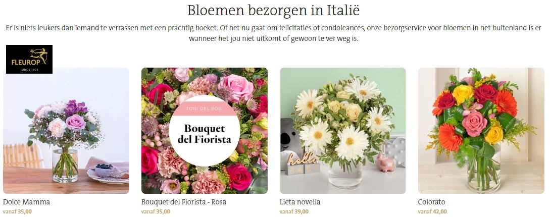 bloemen verzenden naar Italië via Fleurop