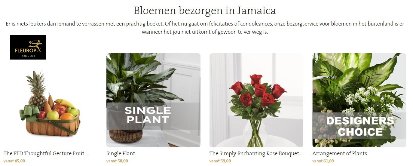 bloemen verzenden naar Jamaica via Fleurop