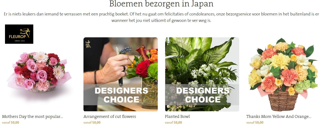 bloemen bezorgen in Japan, via Fleurop