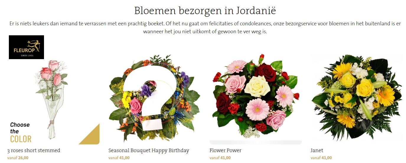 bloemen bezorgen in Jordanië via Fleurop
