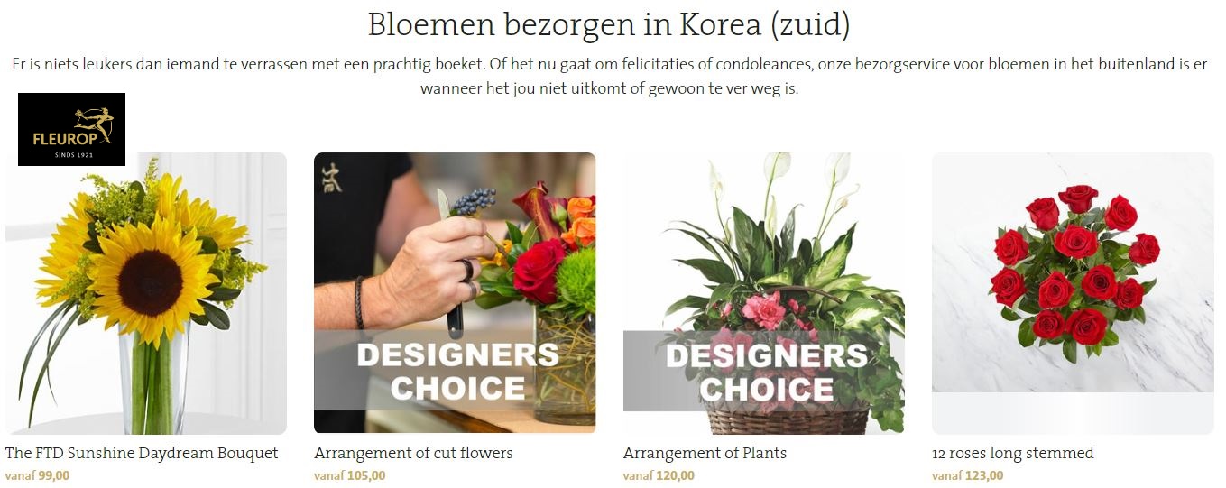 bloemen verzenden naar Korea Zuid via Fleurop