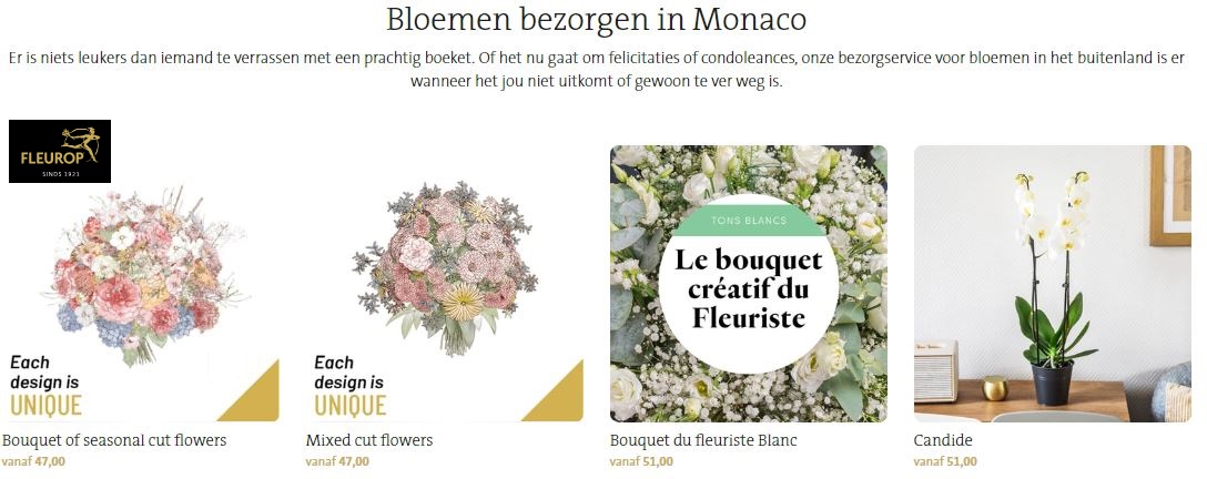 bloemen bezorgen in Monaco via Fleurop