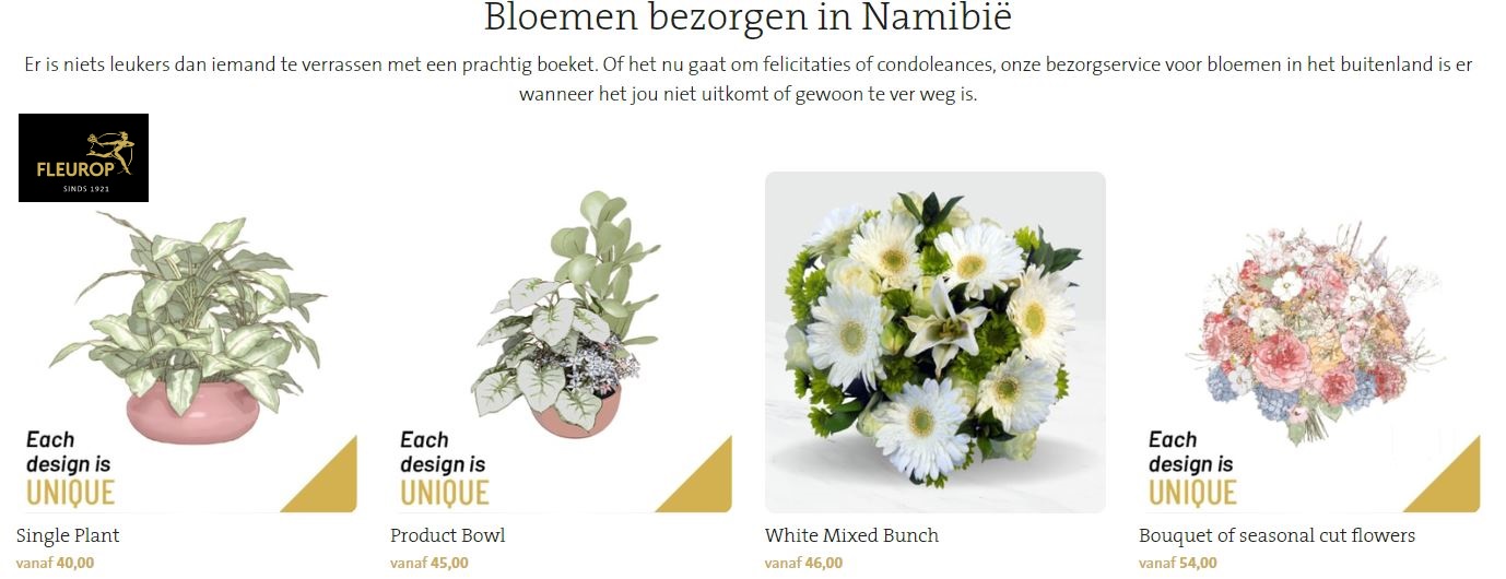 bloemen bezorgen in Namibië via Fleurop