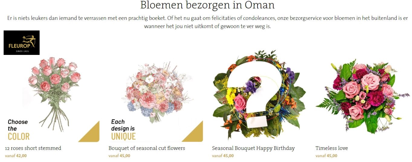 bloemen bezorgen in Oman, via Fleurop