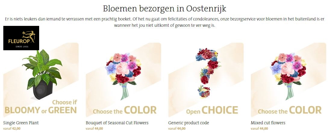 bloemen bezorgen in Oostenrijk via Fleurop