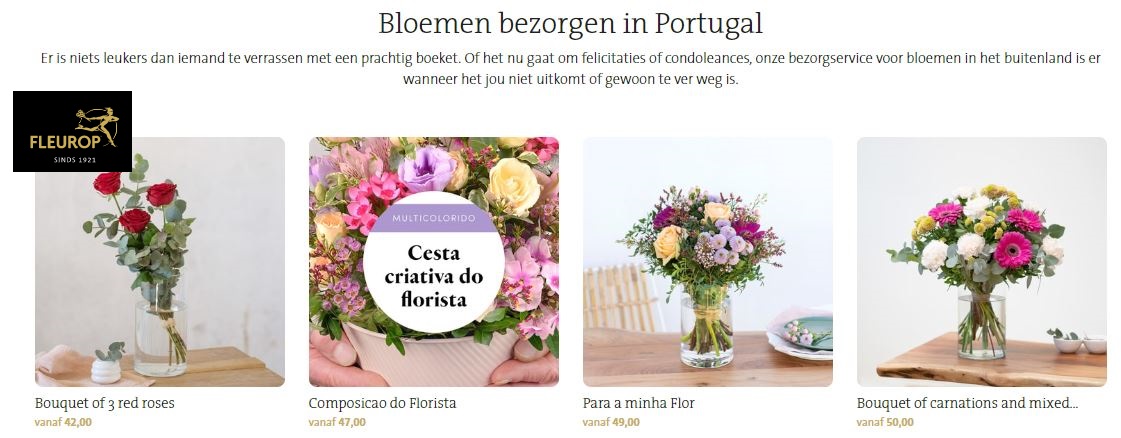 bloemen bezorgen in Portugal via Fleurop
