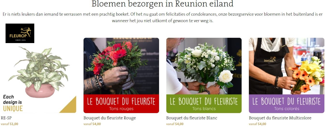 Bloemen bezorgen in Reunion Eiland via Fleurop