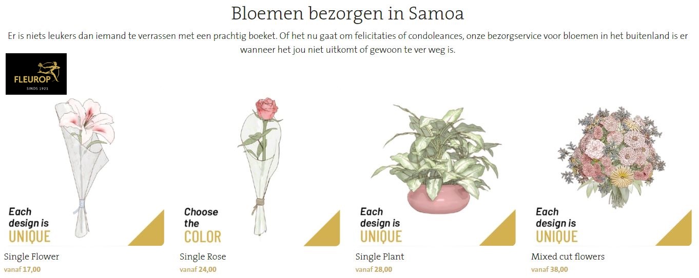 bloemen bezorgen in Samoa via Fleurop