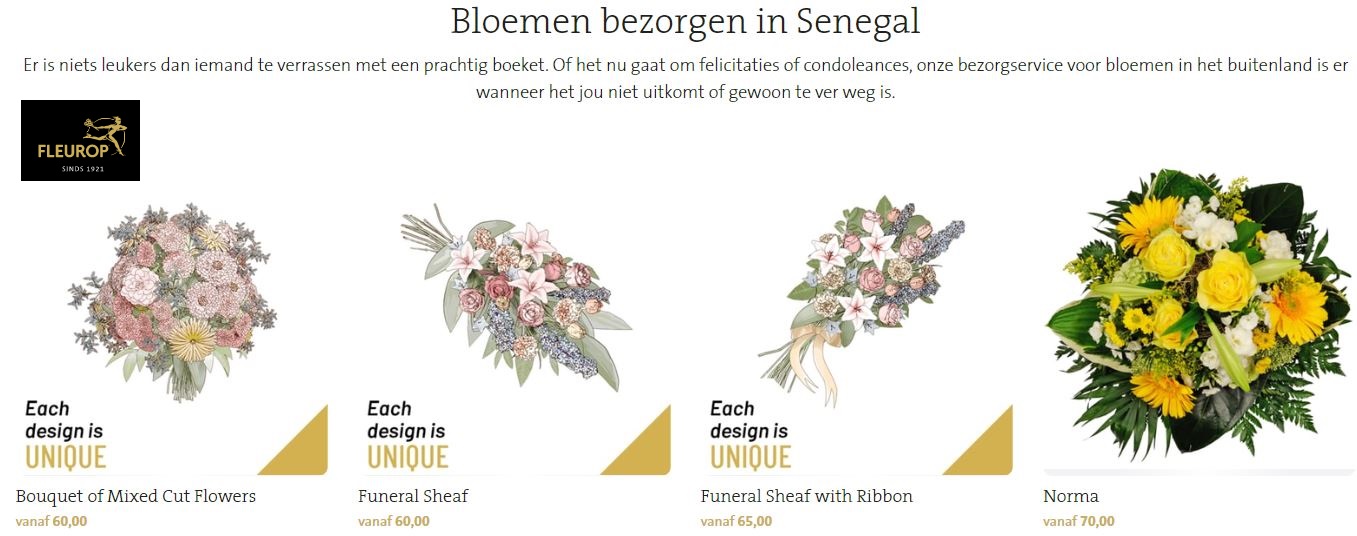 bloemen bezorgen in Senegal via Fleurop