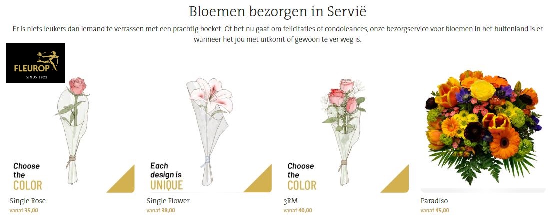 bloemen bezorgen in Servië via Fleurop