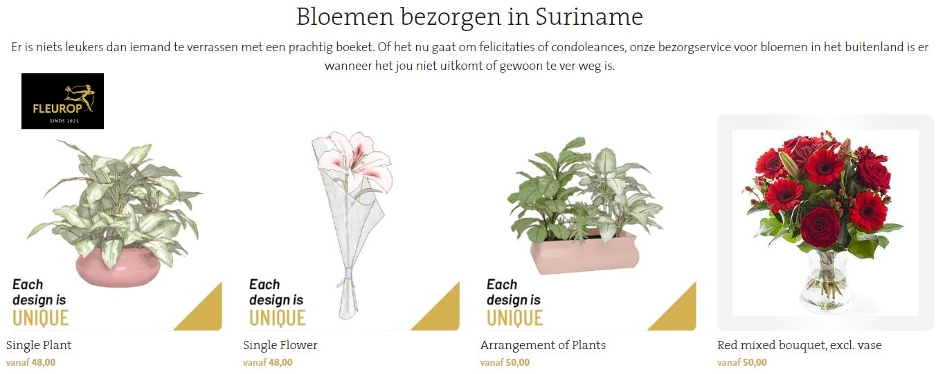 bloemen bezorgen in Suriname via Fleurop