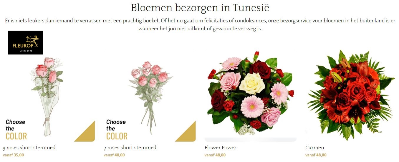 bloemen bezorgen in Tunesië via Fleurop