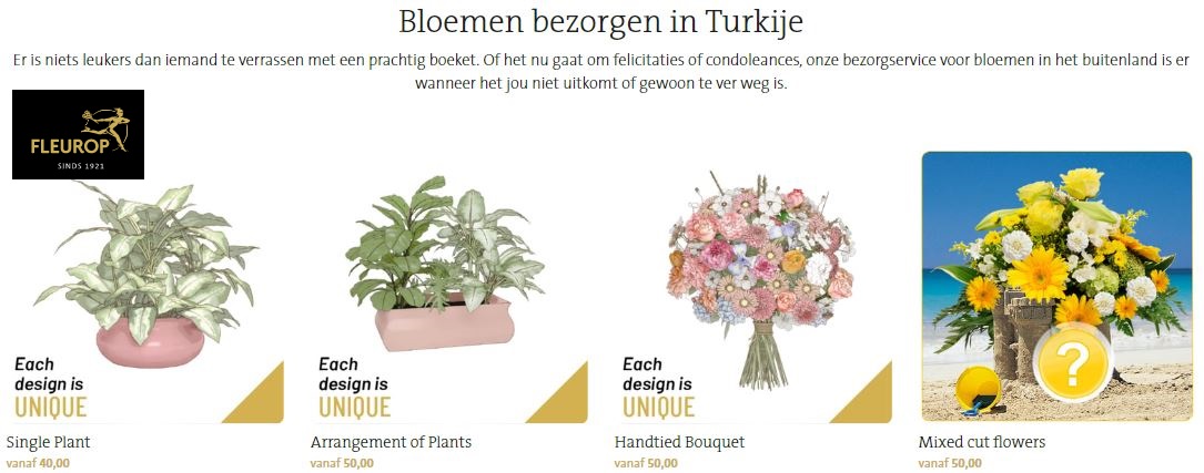 bloemen bezorgen in Turkije via Fleurop