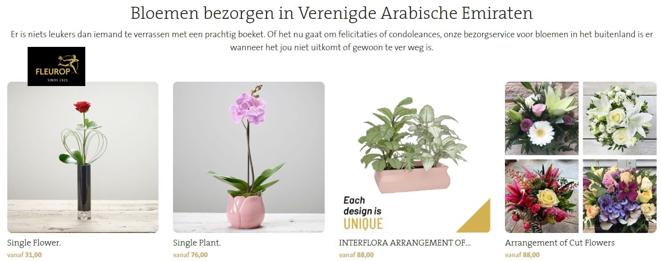 bloemen verzenden naar Verenigde Arabische Emiraten via Fleurop