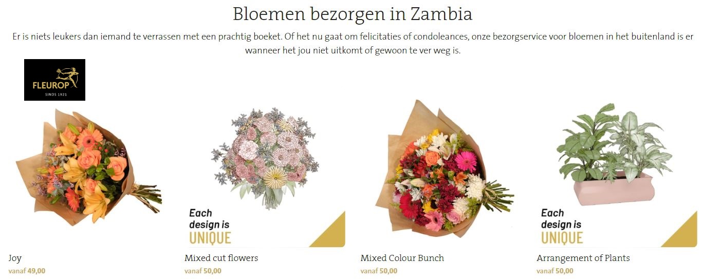 bloemen bezorgen in Zambia via Fleurop