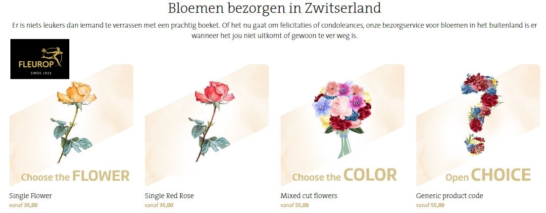 bloemen bezorgen in Zwitserland via Fleurop