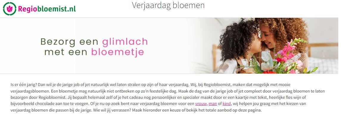 bloemen versturen via regiobloemist voor je verjaardag