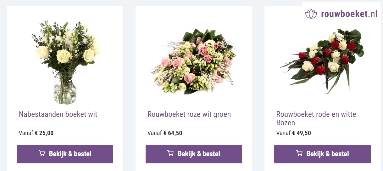 rouwboeket via rouwboeket.nl