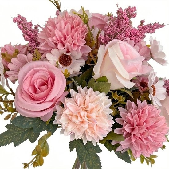 Roze kunstbloemen